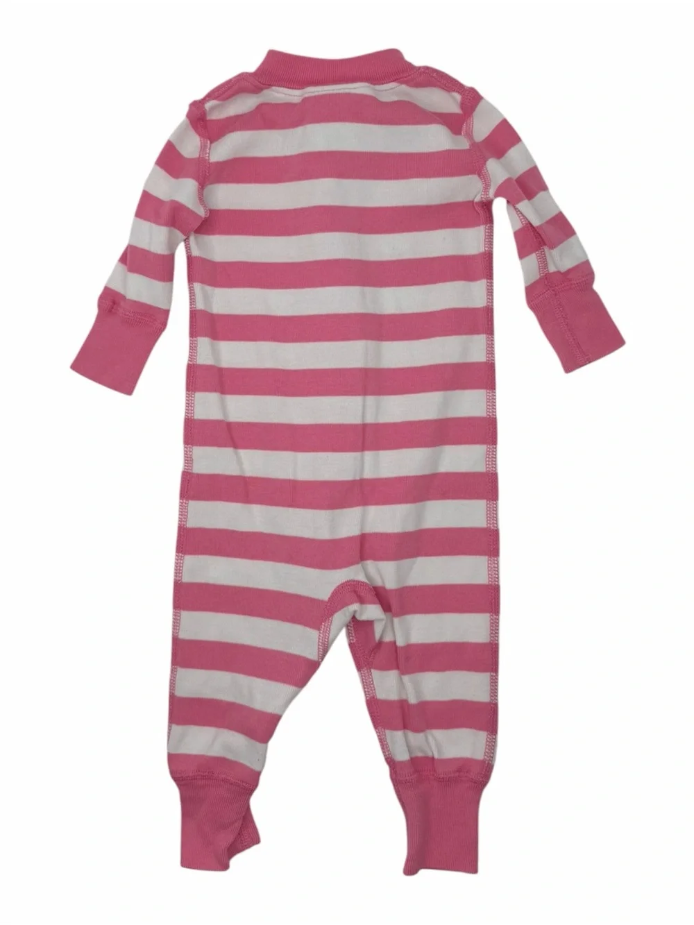 Hanna Andersson Baby Sleeper 0-3M Pink White Striped Organic Cotton Zippy